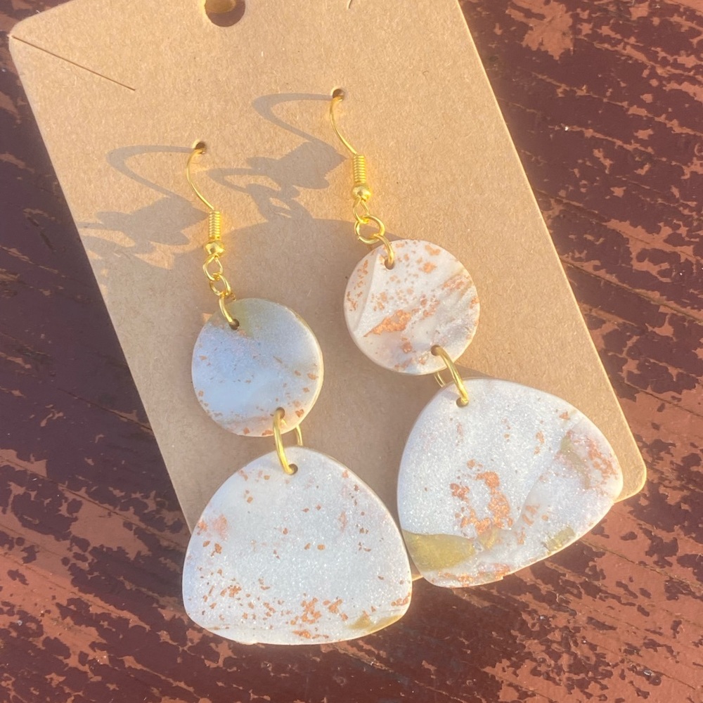 Marbled polymer clay earrings